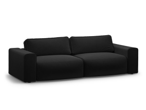 Canapea extensibila neagra din catifea pentru 3 persoane Victor Micadoni