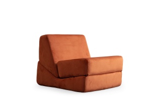 Canapea extensibila portocalie din textil pentru 1 persoana Origami Convertable The Home Collection