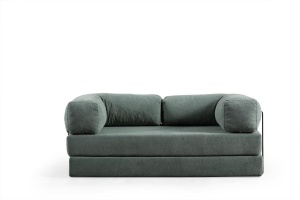Canapea extensibila verde din textil pentru 2 persoane Via Con The Home Collection