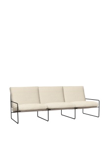 Canapea exterior alb antic/neagra din textil pentru 3 persoane Desert Boucle Ferm Living