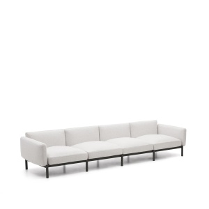 Canapea exterior bej/gri din textil pentru 4 persoane Sorells Kave Home