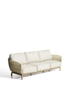 Canapea exterior ecru din lemn pentru 3 persoane Alipa Kave Home