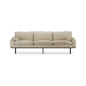 Canapea galben fan din textil pentru 4 persoane Retro Rib HKliving