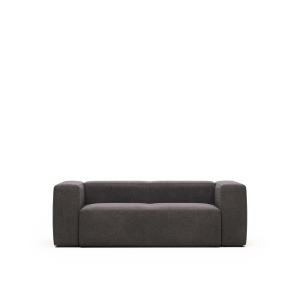 Canapea gri din textil pentru 2 persoane Blok Chenille FR Kave Home