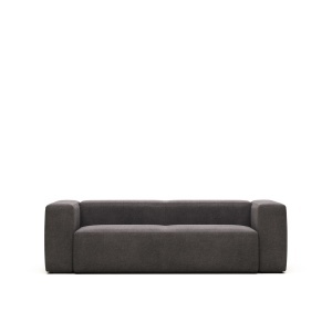 Canapea gri din textil pentru 3 persoane Blok FR Kave Home