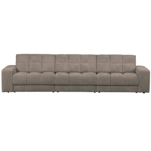 Canapea maro mud din textil pentru 3 persoane Second Date Rib Woood