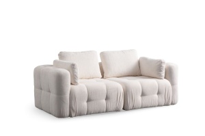 Canapea modulara alba din textil 300 cm Amaris The Home Collection