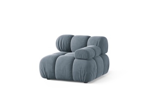 Canapea modulara albastru deschis din catifea pentru 1 persoana Bellis Bluvel Right Micadoni