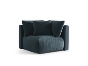 Canapea modulara albastru pastel din catifea pentru 1 persoana Chris Corner Micadoni