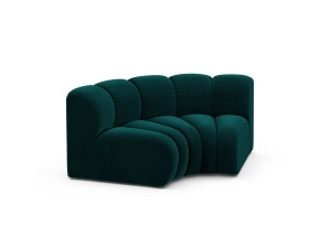 Canapea modulara albastru petrol din catifea pentru 1 persoana Lupine Venus Corner Micadoni