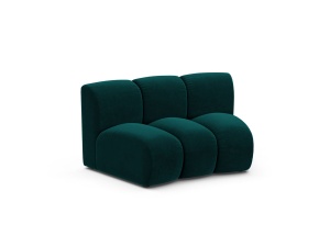 Canapea modulara albastru petrol din catifea pentru 1 persoana Lupine Venus Circular Micadoni