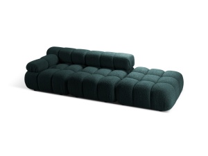 Canapea modulara albastru petrol din textil pentru 4 persoane Bellis Boucle Right Micadoni