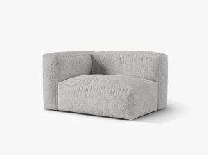 Canapea modulara argintie din textil pentru 1 persoana Martina Boucle Left Micadoni