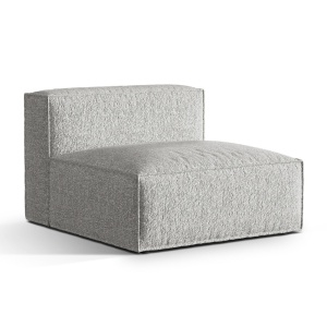 Canapea modulara argintie din textil pentru 1 persoana Nuria Boucle Micadoni