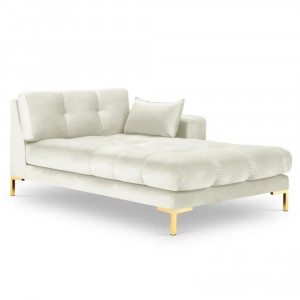 Canapea modulara bej deschis/aurie din catifea pentru 2 persoane Mamaia Right Micadoni