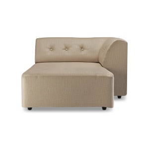 Canapea modulara bej din textil 118 cm Vint Pure Earth Right Divan HKliving