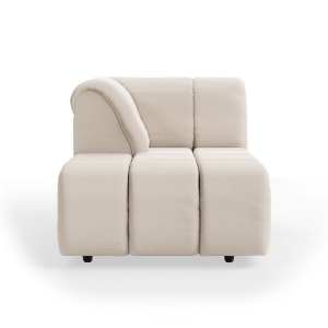 Canapea modulara bej din textil 98 cm Wave Cosy Left Divan HKliving