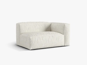 Canapea modulara bej din textil pentru 1 persoana Martina L Boucle Right Micadoni