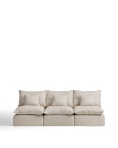 Canapea modulara bej din textil pentru 3 persoane Anarela 270 Kave Home
