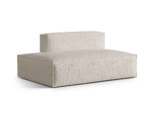 Canapea modulara bej din textil pentru 3 persoane Nuria Left Boucle Micadoni