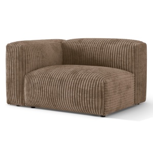 Canapea modulara bej inchis din textil pentru 1 persoana Martina Corduroy Left Micadoni