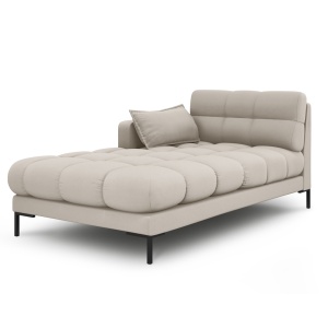 Canapea modulara bej/neagra din textil pentru 2 persoane Mamaia Left Micadoni