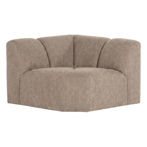 Canapea modulara bej nisipiu din textil 105 cm Mojo Woolly Corner