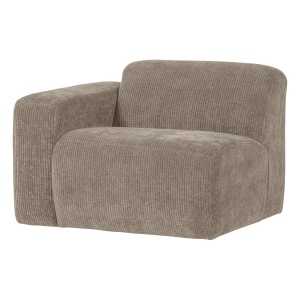 Canapea modulara bej nisipiu din textil pentru 1 persoana Mojo 105 Rib Left Woood