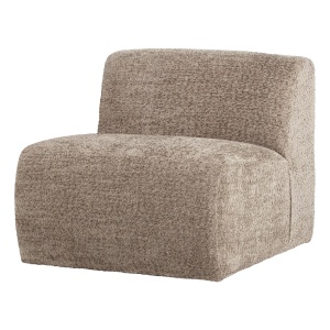 Canapea modulara bej nisipiu din textil pentru 1 persoana Mojo Wooly Middle Woood