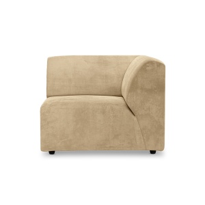 Canapea modulara crem din catifea 94 cm Jax Right HKliving