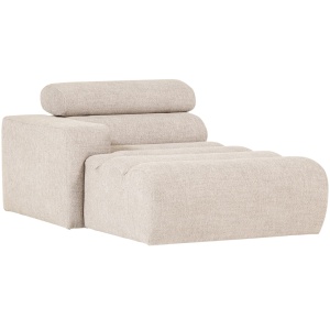 Canapea modulara crem din textil 173 cm Novi Boucle Left Woood
