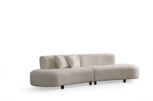 Canapea modulara crem din textil 300 cm Pars The Home Collection