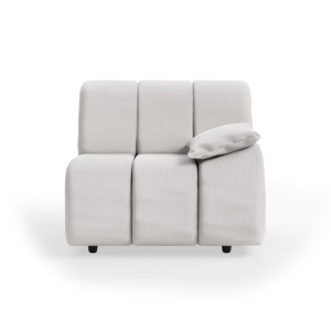 Canapea modulara crem din textil 98 cm Wave Rib Right Low Arm HKliving
