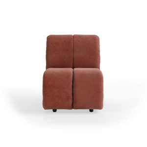Canapea modulara crem magnolie din catifea 98 cm Wave Middle Small HKliving
