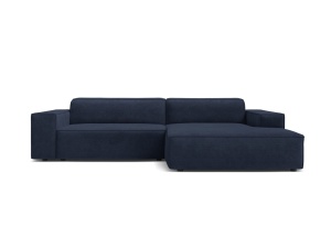 Canapea modulara cu colt albastru navy din textil pentru 3 persoane Jodie Liberty Right Micadoni