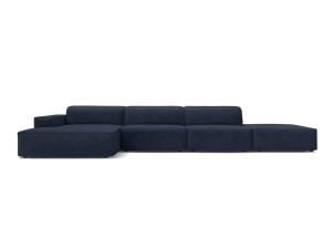 Canapea modulara cu colt albastru navy din textil pentru 5 persoane Jodie Liberty Left Micadoni