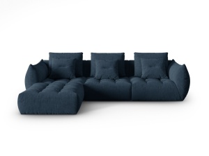 Canapea modulara cu colt albastru navy din textil pentru 5 persoane Bloom Wind Left Micadoni