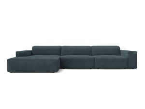 Canapea modulara cu colt albastru petrol din textil pentru 4 persoane Jodie Liberty Left Micadoni