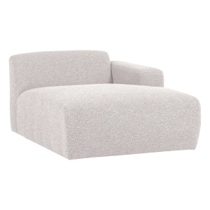 Canapea modulara ecru din textil 112 cm Mojo Boucle Longue Right Woood