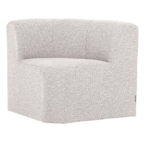 Canapea modulara ecru din textil 80 cm Mojo Boucle Corner Woood