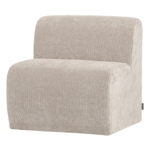 Canapea modulara ecru din textil 84 cm Mojo Center Rib Woood