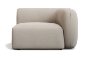 Canapea modulara ecru din textil pentru 1 persoane Martina Chenille Right Kave Home