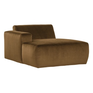 Canapea modulara galben miere din catifea 112 cm Mojo Lounge Left Woood