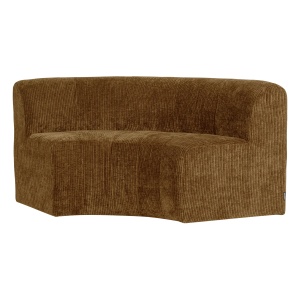 Canapea modulara galben miere din textil 152 cm Mojo Rib Round Woood