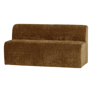 Canapea modulara galben miere din textil 164 cm Mojo Rib Woood