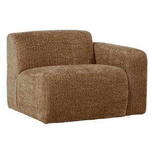 Canapea modulara galben miere din textil pentru 1 persoana Mojo 105 Wooly Right Woood