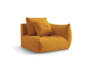 Canapea modulara galbena din catifea pentru 1 persoana Bloom Right Micadoni