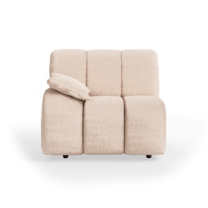 Canapea modulara grej din textil 98 cm Wave Boucle Left Low Arm HKliving