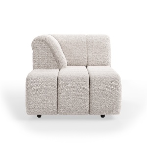 Canapea modulara gri deschis din textil 98 cm Wave Sneak Left Divan HKliving