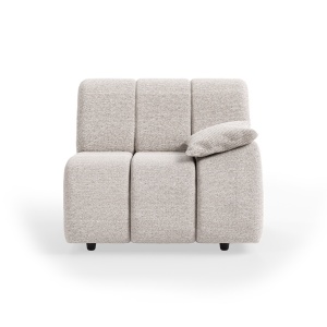 Canapea modulara gri deschis din textil 98 cm Wave Sneak Right Low Arm HKliving